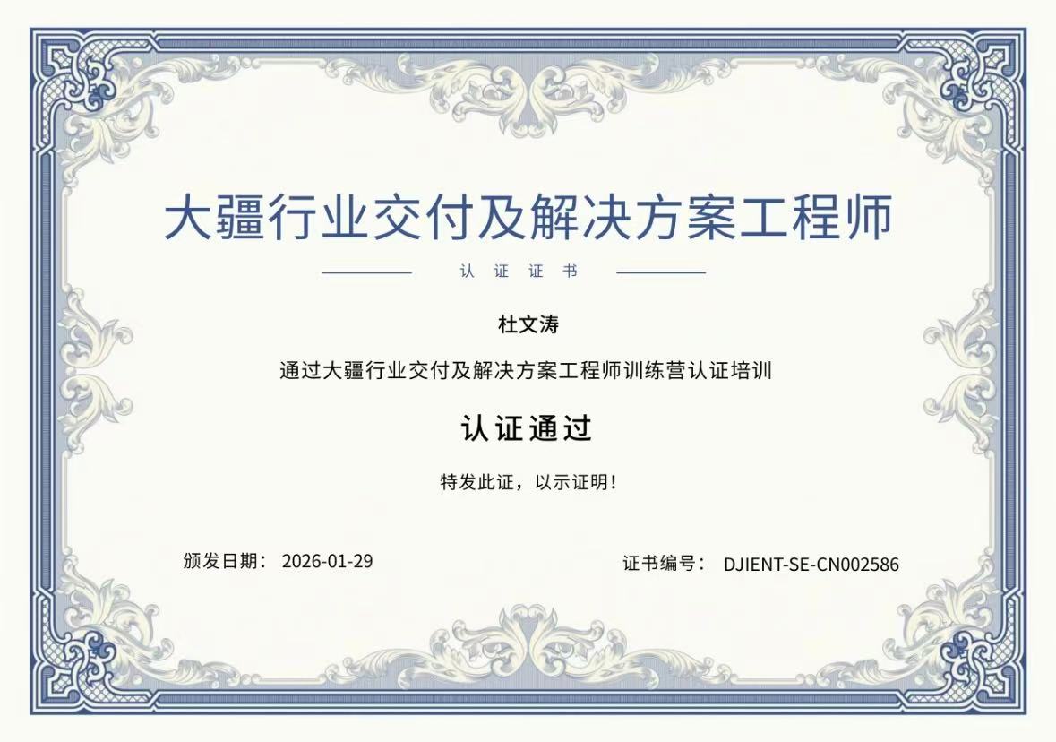 大疆行业交付及解决方案工程师 &middot; 杜文涛